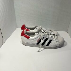 Adidas Run DMC classic White Sneakers with Red and Black